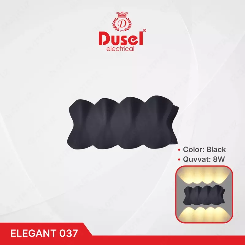 Devor chiroqlari "Dusel" Elegant 037, 8W, 3500K, 110-265 V (Qora)