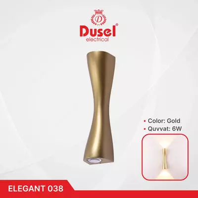 Настенный бра-светильник "Dusel" Elegant 038, 6W, 3500К, 110-265 В (Gold)
