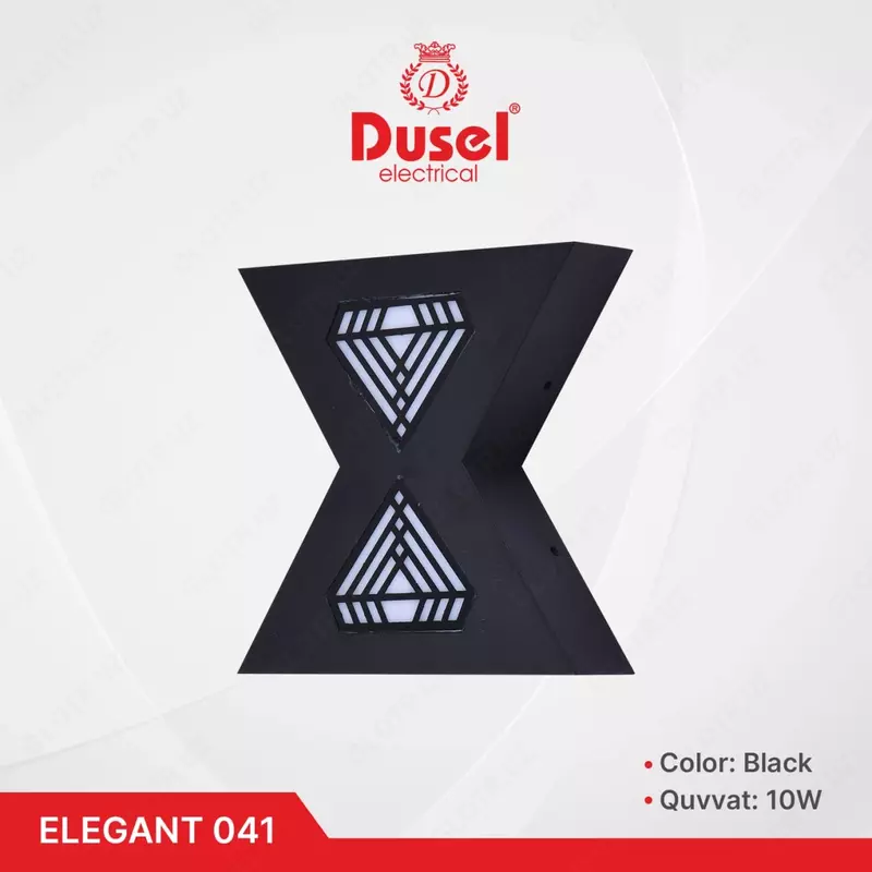 Devor chiroqlari "Dusel" Elegant 041, 10W, 3500K, 110-265 V (qora)