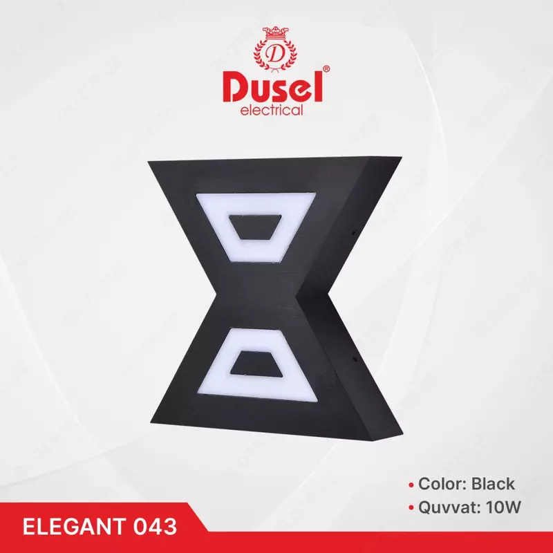Devor chiroqlari "Dusel" Elegant 043, 10W, 3500K, 110-265 V (qora)