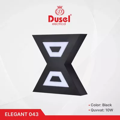 Devor chiroqlari "Dusel" Elegant 043, 10W, 3500K, 110-265 V (qora)