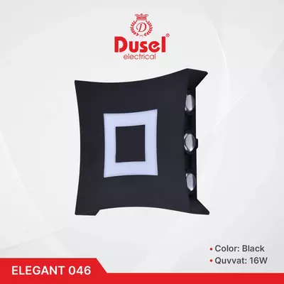Devor chiroqlari "Dusel" Elegant 046, 16W, 3500K, 110-265 V (qora)