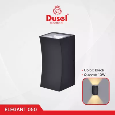 "Dusel" devor lampasi Elegant 050, 10W, 3500K, 110-265 V (qora)