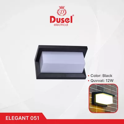 Настенный бра-светильник "Dusel" Elegant 051, 12W, 3500К, 110-265 В (Black/White)