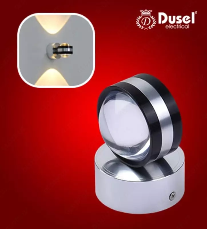 Devor chiroqlari "Dusel" Elegant 054, 6W, 3500K, 110-265 V (qora/oq)