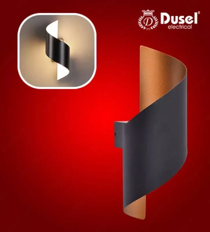"Dusel" devor lampasi Elegant 056, 10W, 3500K, 110-265 V (qora/oltin)