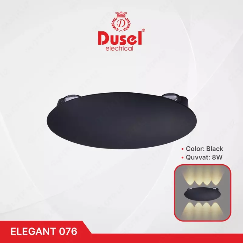 Devor chiroqlari "Dusel" Elegant 076, 8W, 3500K, 110-265 V (qora)