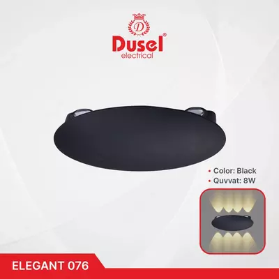 Devor chiroqlari "Dusel" Elegant 076, 8W, 3500K, 110-265 V (qora)
