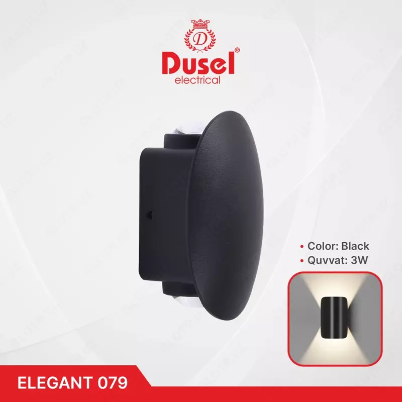 Devor chiroqlari "Dusel" Elegant 079, 3W, 3500K, 110-265 V (Qora)