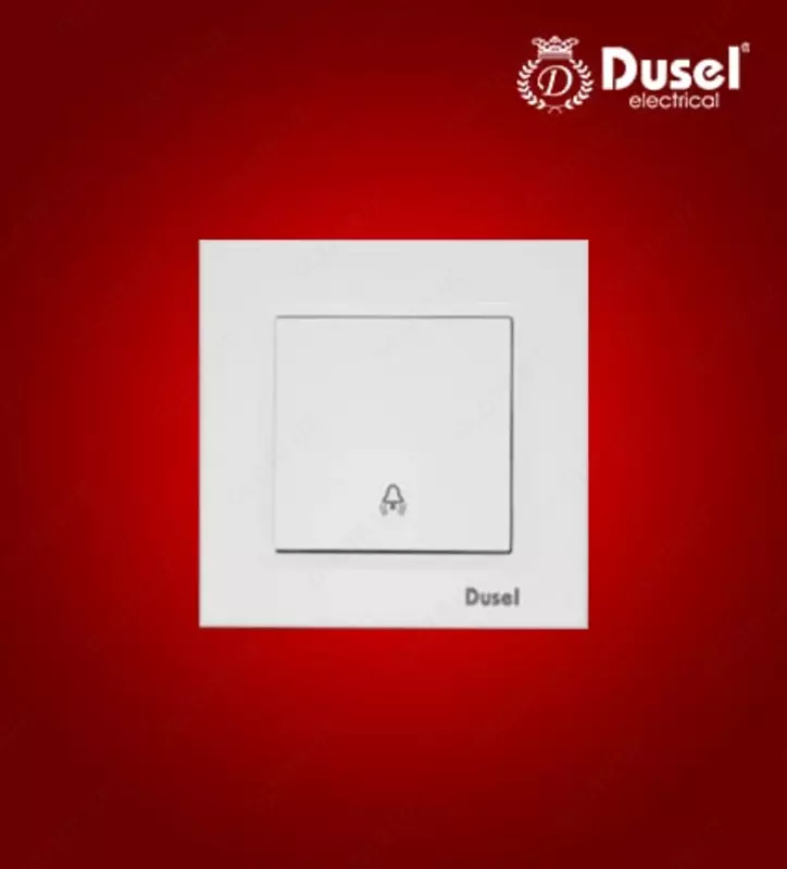 Выключатель для двери (звонок) "Dusel" Rich, 10А, 210-250 В (Белый)
