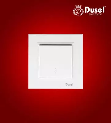 Выключатель реверсивный (одноклавишный) "Dusel" Rich, 10А, 210-250 В (Белый)