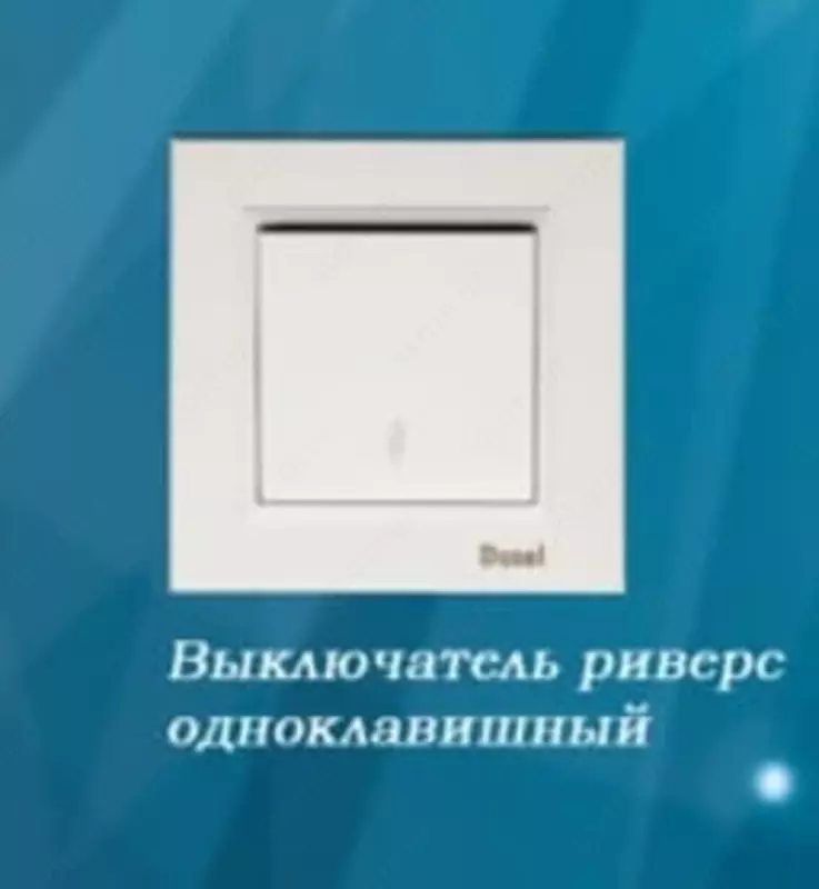 Выключатель реверсивный (одноклавишный) "Dusel" Rich, 10А, 210-250 В (Белый)