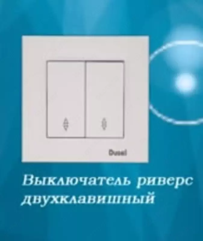 Выключатель реверсивный (двухклавишный) "Dusel" Rich, 10А, 210-250 В (Белый)