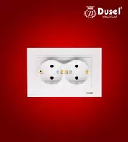 Двухместная электророзетка (с заземлением) "Dusel" Rich