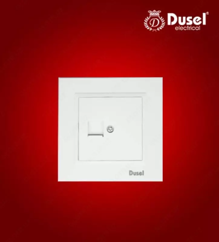 Телефонная розетка RJ11 ( одноместная) "Dusel" Rich, 6А, IP44 (Белая)