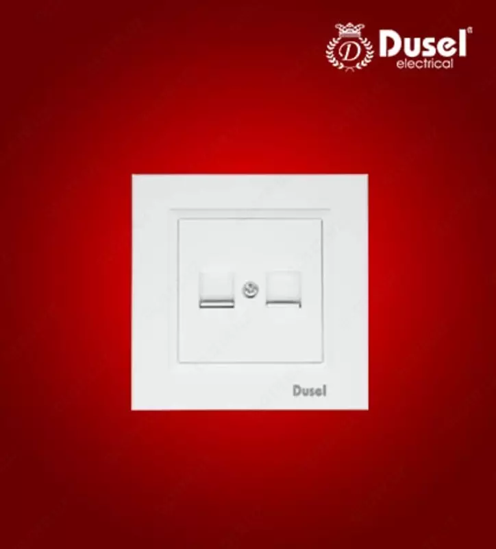 Internet rozetkasi RJ45 (bitta) "Dusel" Rich, IP44 (Oq)