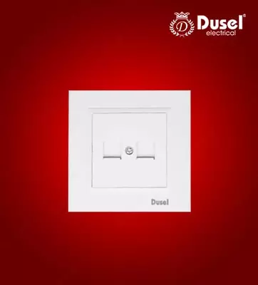 Розетка для интернета (2хRJ45) "Dusel" Rich, IP44 (Белая)