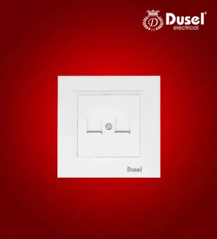 Розетка для интернета (2хRJ45) "Dusel" Rich, IP44 (Белая)