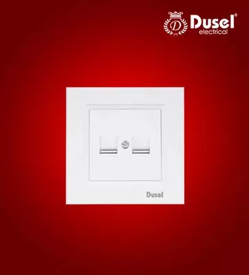 Телефонная розетка (RJ11х2) "Dusel" Rich, 6А, IP44 (Белая)