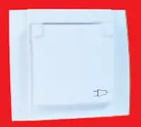 Одноместная электророзетка с крышкой (без заземления) "Dusel" Rich