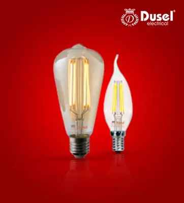 Светодиодная филаментная лампа (свеча) "Dusel" HL- F35, 4W, Е14/Е27, 2700К, 470 Lm (Ассортимент)