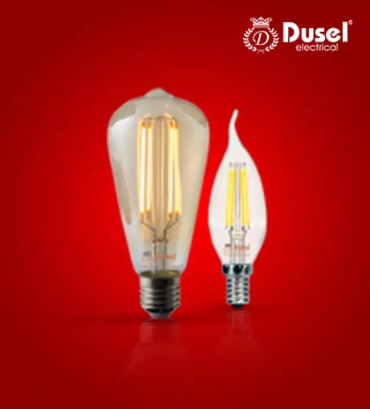 Светодиодная филаментная лампа (свеча) "Dusel" HL- F35, 4W, Е14/Е27, 2700К, 470 Lm (Ассортимент)