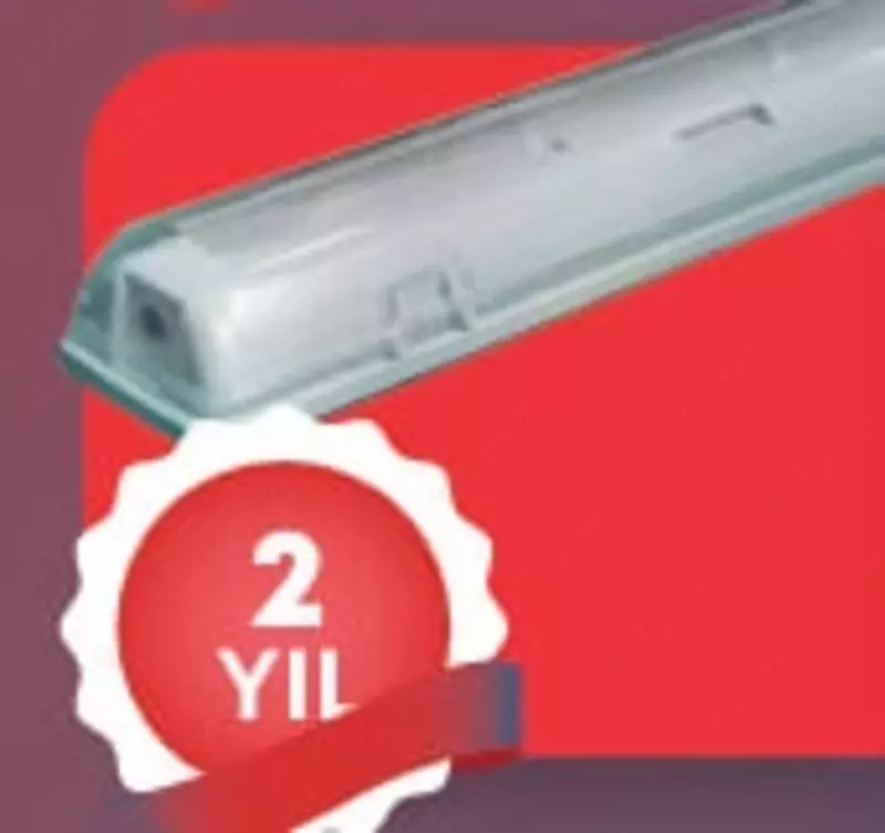 Uchta himoya ushlagichli chiziqli chiroq (120 sm) "Dusel" T8-2D, 18W, 6500 K