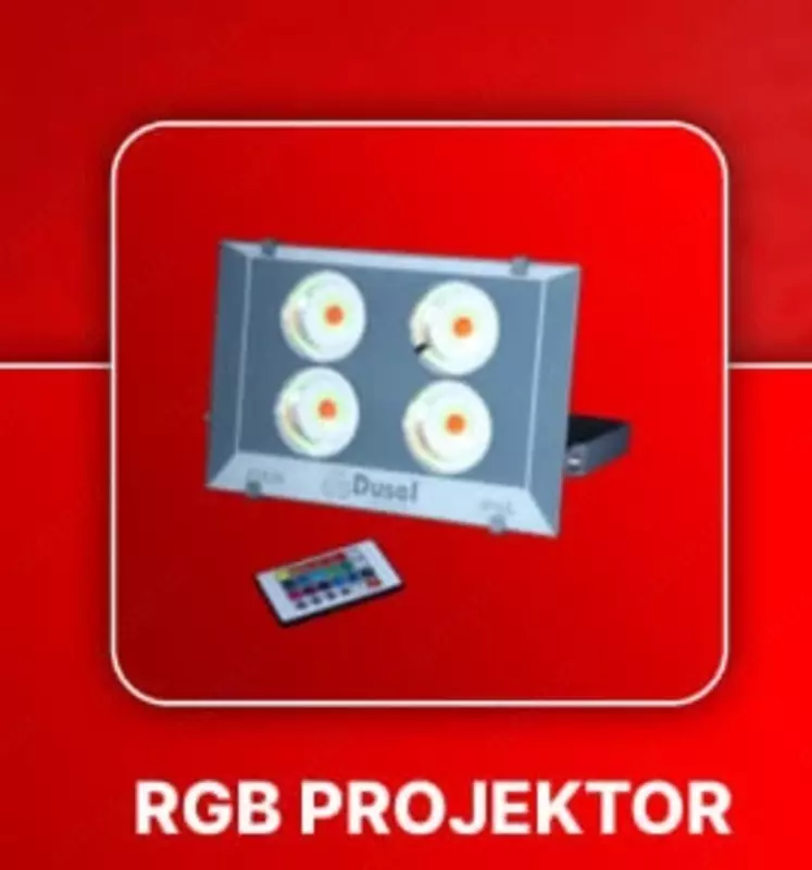 LED tashqi projektör (to'rtburchak) "Dusel" PRGB, 30W, IP65, 6500 K