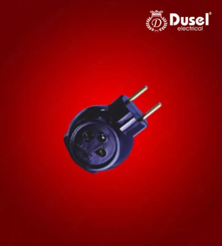 Электрический тройник (3 гнезда) "Dusel" DU-19, 16А, с заземлением (Черный)