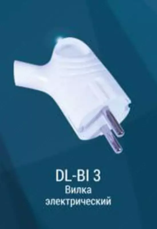 Электрическая угловая вилка для удлинителя (пластик) "Dusel" DL-BI 3, 16А, с заземлением (Белая)