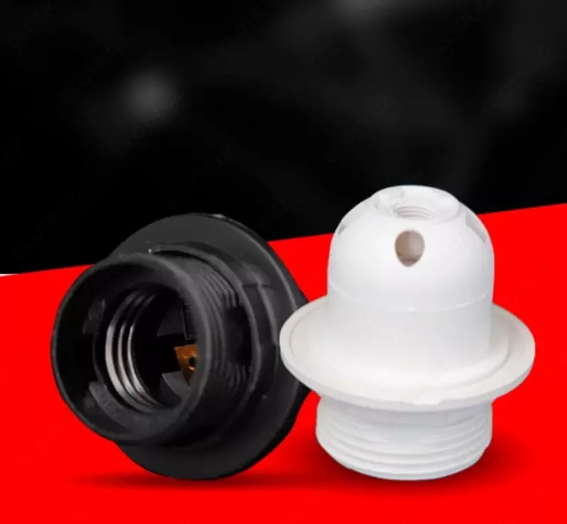 Chiroq rozetkasi adapteri (plastik-metall) "Dusel" P04, E27 (Oq)