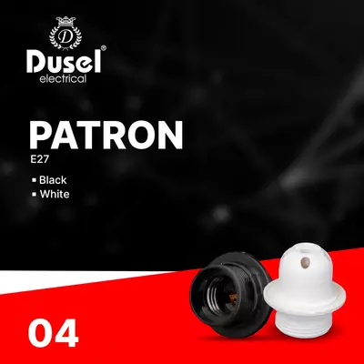 Chiroq rozetkasi adapteri (plastik-metall) "Dusel" P04, E27 (Oq)