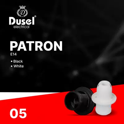 Chiroq rozetkasi adapteri (plastik-metall) "Dusel" P05, E14 (Oq)