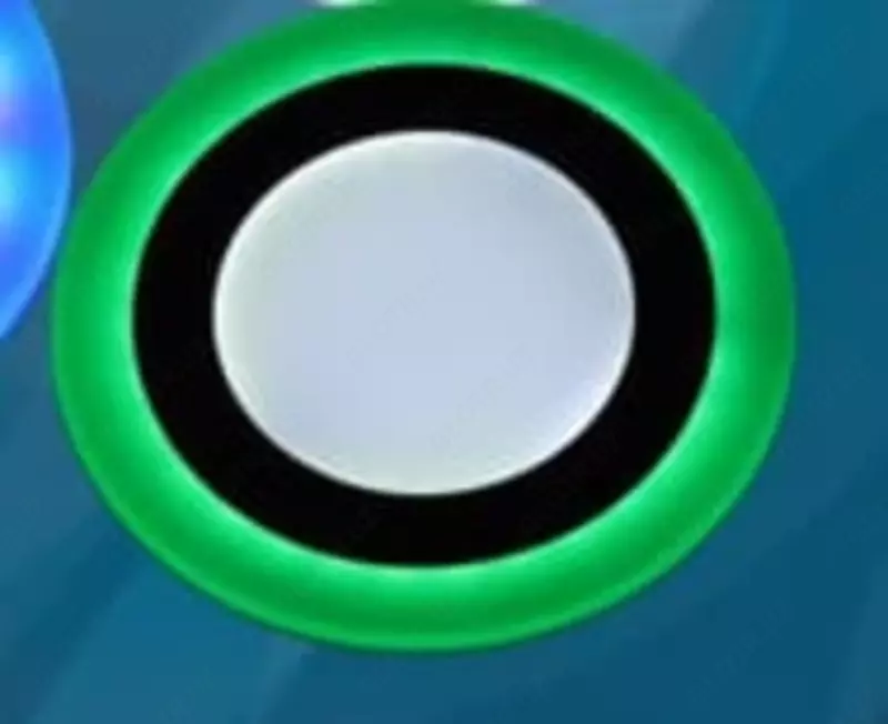 RGB светодиодная панель (круглая) "Dusel" CR3, 3+3W, 200Lm (Green)