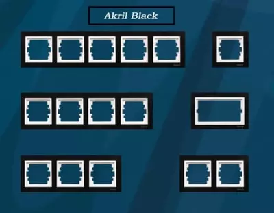Rozetka uchun ramka, kalit (AKRIL Black) "Dusel" Rich, 2 ta ustun (qora/oq)
