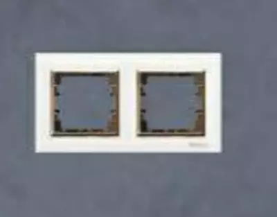 Rozetka uchun ramka, kalit (AKRIL White+Gold) "Dusel" Rich, 2 ta ustun (Oq/Oltin)