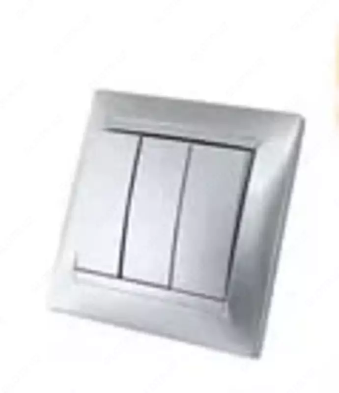 Выключатель (трехклавишный) "Dusel" Rich, 10А, 210-250 В (Silver)