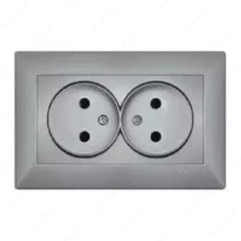 Двухместная электророзетка (без заземления) "Dusel" Rich