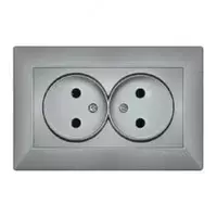 Двухместная электророзетка (без заземления) "Dusel" Rich