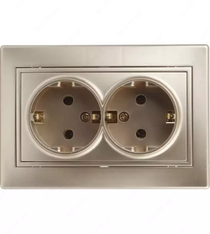 Двухместная электророзетка (с заземлением) "Dusel" Rich