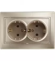 Двухместная электророзетка (с заземлением) "Dusel" Rich