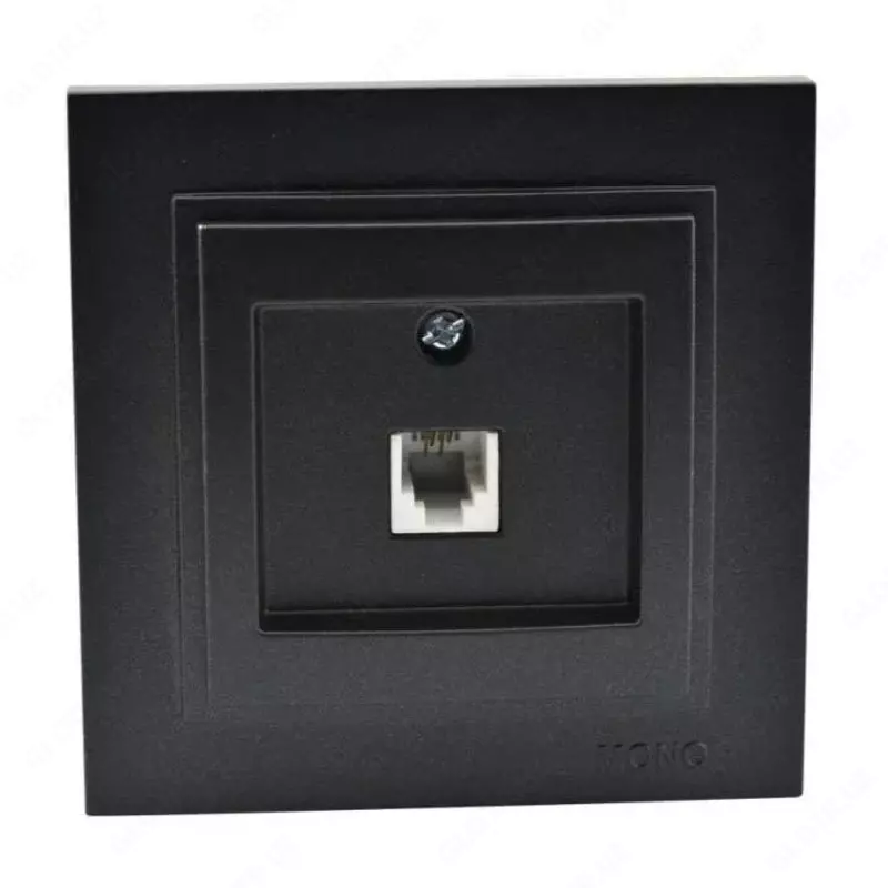 Телефонная розетка RJ11 ( одноместная) "Dusel" Rich, 6А, IP44 (Black)