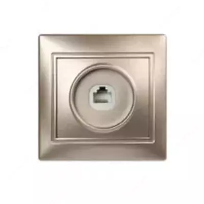 Розетка для интернета RJ45 ( одноместная) "Dusel" Rich, IP44 (Koffee)