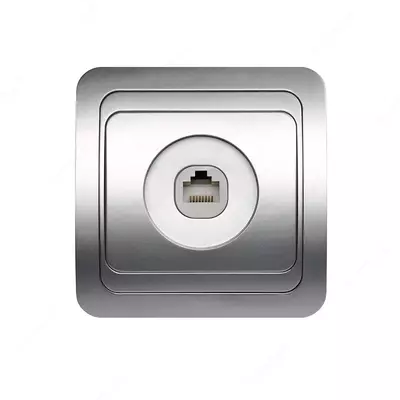 Розетка для интернета RJ45 ( одноместная) "Dusel" Rich, IP44 (Silver)