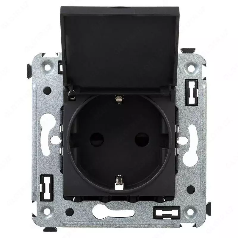 Qopqoqli yagona elektr rozetkasi (yerga ulangan) "Dusel" Rich