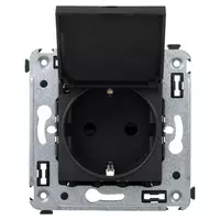 Qopqoqli yagona elektr rozetkasi (yerga ulangan) "Dusel" Rich