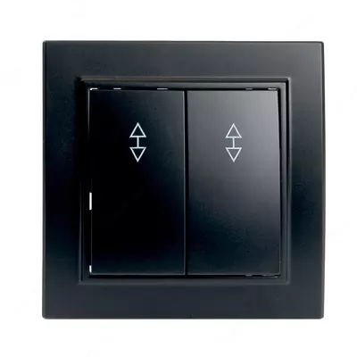 Выключатель реверсивный (двухклавишный) "Dusel" Rich, 10А, 220-250 В (Black)