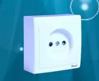 Одноместная наружная электророзетка (без заземления) "Dusel" Rich-103