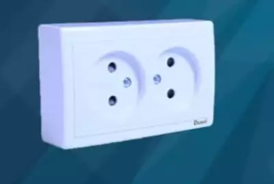 Двухместная наружная электророзетка (без заземления) "Dusel" Rich-104