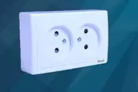 Двухместная наружная электророзетка (без заземления) "Dusel" Rich-104